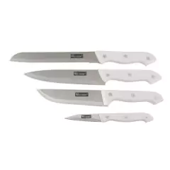 Facas de Inox com Cabo de Plástico Branco Bianco 4 peças