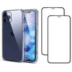 Capinha Anti Quedas iPhone 12 + 2x Películas de Vidro 3D Tela Toda