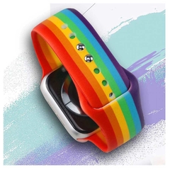 Pulseira Silicone Multicolor Arco-Íris Compatível Apple Watch 40mm na internet