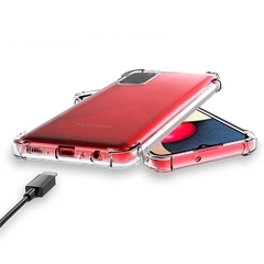 Capinha Galaxy A02S Anti Quedas Antishock + Película 5D Nano Flexível - ENCAPAR - Capas de Proteção de A a Z