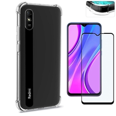 Capinha Anti Quedas Xiaomi Redmi 9i + 2x Películas 3D Vidro Premium