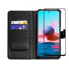 Capa Capinha Carteira Porta Cartões para Xiaomi Redmi Note 10S + Película 5D