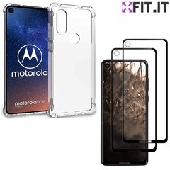 Capa Case Anti Impactos Motorola One Vision + 2 Películas de Vidro 3D