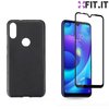 Capa Preta Fumê Flexível Capinha Xiaomi Mi Play + Película de Vidro 3D Preta