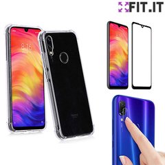 Capa Anti Impactos Xiaomi Redmi Note 7 + Película Câmera Lente + Película 5D Nano Gel