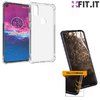 Capa Antiqueda Impactos Motorola One Action + Película de Gel Transparente