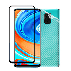 Película 5D Flexível Xiaomi Redmi Note 9S + Película Traseira Fibra