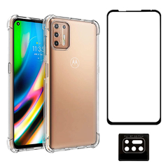 Capa Anti Impacto Moto G9 Plus + Película Vidro 3D + Película de Câmera