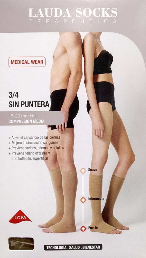 Medias Lauda Socks (corta) 15-20 mm Hg sin puntera Unisex