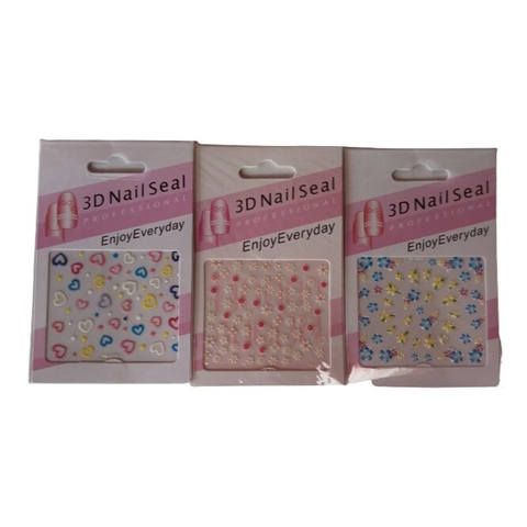 Adesivo para unhas 12 cartelas sortidas