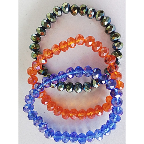 Pulseiras de missangas em vidro kit com 6 pçs