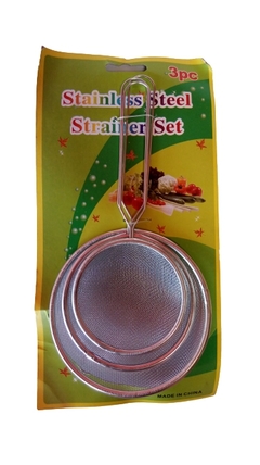 Peneira em aço inox kit 3 pçs P/M/G - Bijuterias Firmesa