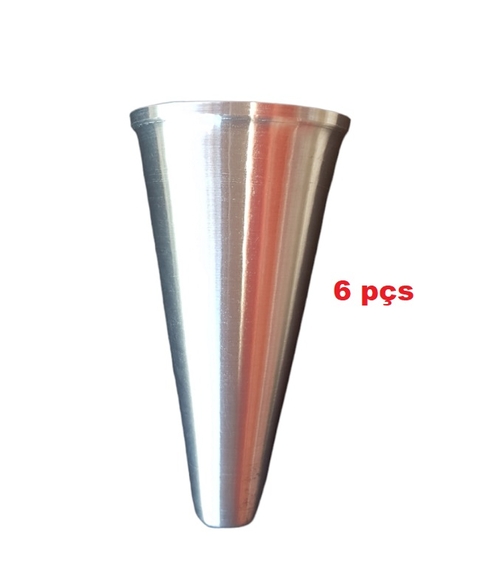 Forma para pizza cone aluminio kit 6 pçs cones avulsos