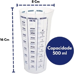 COPO DE MEDIDA / DOSADOR GRADUADO DE PLASTICO COLORS COM BICO 500ML - comprar online