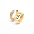 Brinco folheado a ouro 18k argola bananinha média 6 fileiras de zircônias - comprar online