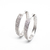 Brinco Folheado a Rodio argola click oval grande 3 fileiras de zircônias