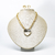 Conjunto Coração Cristal Facetado Folheado a Ouro 18k