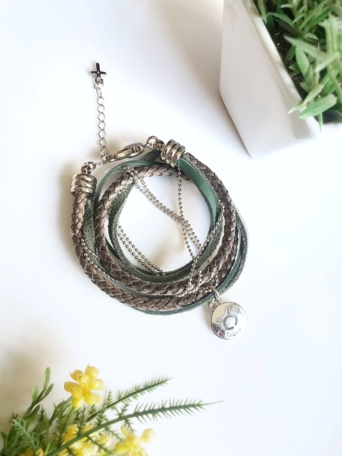 Pulseira Zodiac Signo Touro-banhada a ródio branco