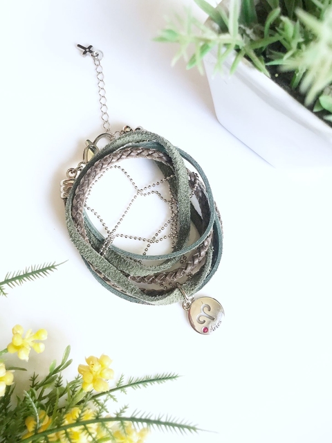 Pulseira Zodiac Signo Aries-banhada a ródio branco