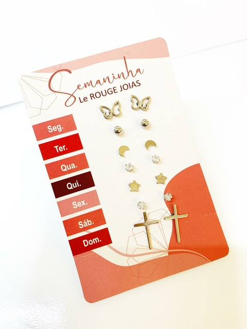 Semaninha kit 7 banhada a ouro 18k