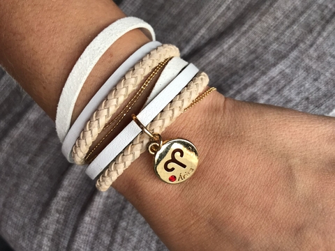 Pulseira Zodiac Signo Câncer-banhada a ouro amarelo