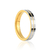 Aliança Tungstênio gold/silver filete brilho