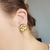 Brinco Rosa -Banho ouro amarelo - comprar online