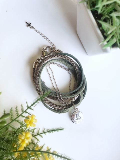 Pulseira Zodiac Signo Capricórnio-banhada a ródio branco