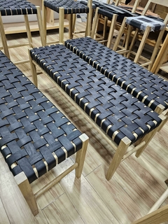 Banco De Petiribi Doble o Pie De Cama Con Cuero En 120 cm