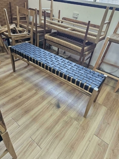 Banco De Petiribi Doble o Pie De Cama Con Cuero En 120 cm - tienda online