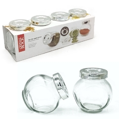 Set 4 especieros de vidrio