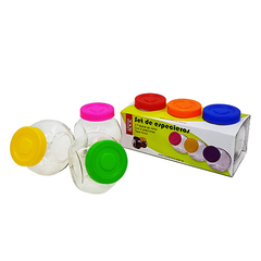 Set de especieros de vidrio x3