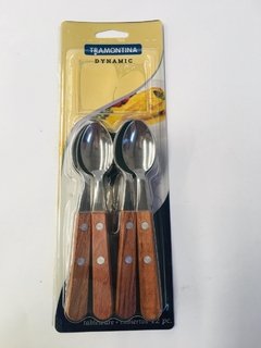 CUCHARITA DYNAMIC TRAMONTINA 12 UNIDADES MANGO DE MADERA
