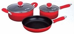 Batería de cocina antiadherente Hudson Rojo - comprar online