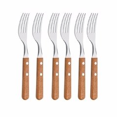 TENEDOR DYNAMIC TRAMONTINA POR 12 UNIDADES MANGO DE MADERA - comprar online