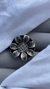 Anillo Flor Empavonada en Plata Rodinada y Cubic - comprar online