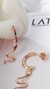 Aros Semi Argollas en Plata Rose con Dije Víbora