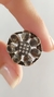 Anillo Flor Empavonada en Plata Rodinada y Cubic