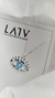 Conjunto en Plata y Cubic Ojo Multicolor