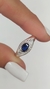 Anillo Sello en Plata925 y Cubic Ojo Azul
