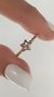 Anillo Estrella en Plata Gold y Cubic
