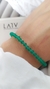 Pulsera en Plata y Cristales Checos Verde Mate