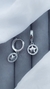 Aros Cierre Italiano en Plata con Dije Estrella con Cubic 12mm