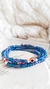 Pulsera Elastizada con Ojo Protector y Donas de Plata