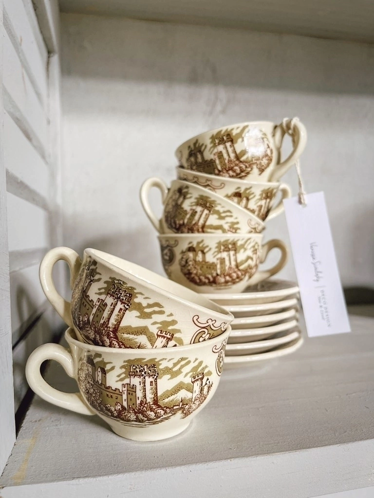 Tazas de café Antiguas marca Festival x 6