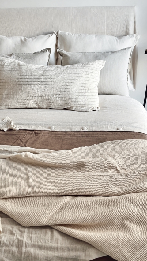 Funda Edredon Combinada Mocha Mousse / Natural - comprar online