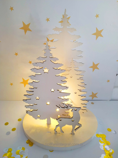 LAMPARA CENTRO DE MESA DE 30CM DE ALTO. CON LED A PILAS. NAVIDAD. EN MDF Y POLIFAN ESTRELLA - tienda online