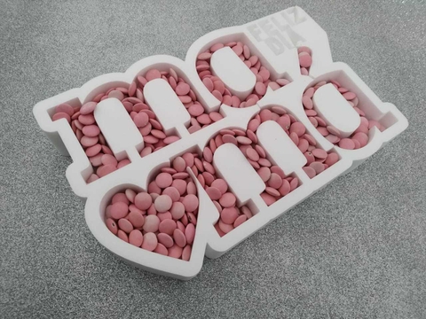 FORMA HUECA 28cm alto CARAMELERA DIA DE LA MADRE