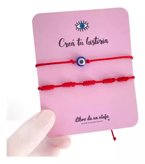 Set de 2 pulseras - Ojo turco + Pulsera de los 7 nudos