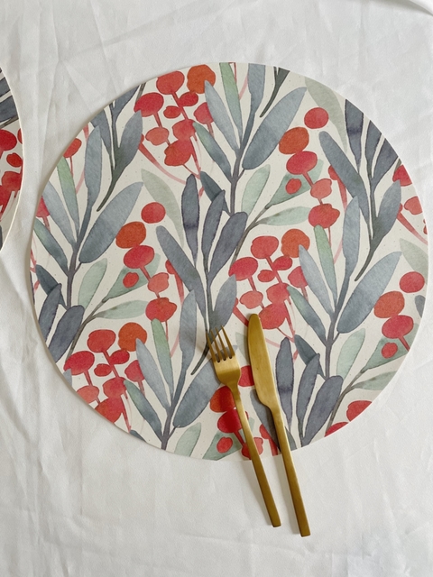 Plato de sitio Hojas acuarela